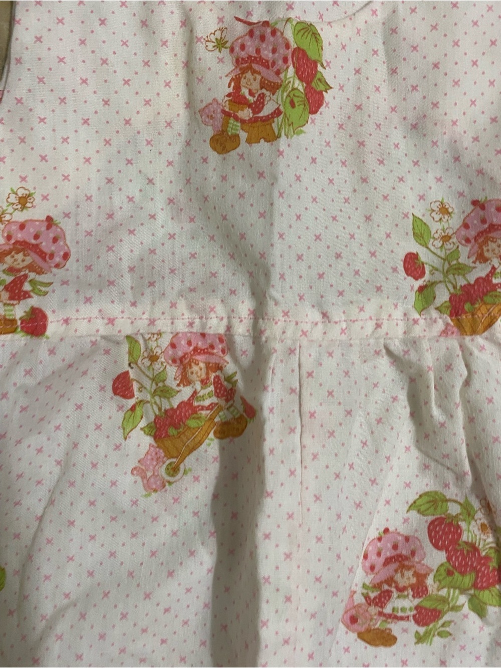 Vintage Retro 80s Strawberry Shortcake 12mo Pink Pin Dot Sunsuit Romper Rare - Picture 5 of 11